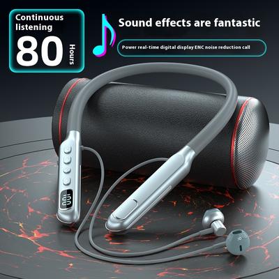 Bluetooth Earphones, Neck Hanging Style, Ultra Long Battery Life, Noise Cancelling Wireless In Ear Sports Earphones