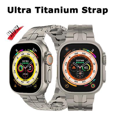 Watchband Titanium Strap For Apple Watch 9 Ultra 2 49mm Series 9 45mm 41mm 44mm Luxury Metal Band For iWatch 8 7 6 5 4 3 SE 42mm 40mm 41mm