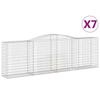 VidaXL Curved Gabion Baskets 7 Pcs 400x50x120/140 Cm Galvanized Iron, Gabion, Gabion Cage, Gabion Wall Basket, Wall 3147014