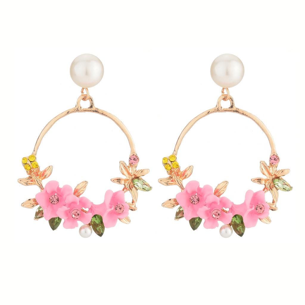 Flower Earrings Soft Clay Pearl Earrings Ear Jewelry Female