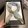 High-end Herringbone Silk Cotton Silk Scarf Women's Spring and Autumn New Versatile Decorative Scarf Shawl Fashion Printed Small Square Scarf