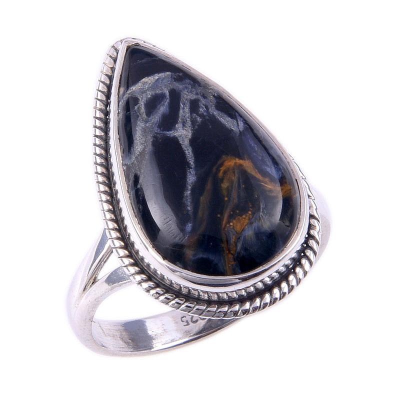 Natural Pietersite Gemstone Handmade 925 Solid Sterling Silver Ring Size 8 u9K74