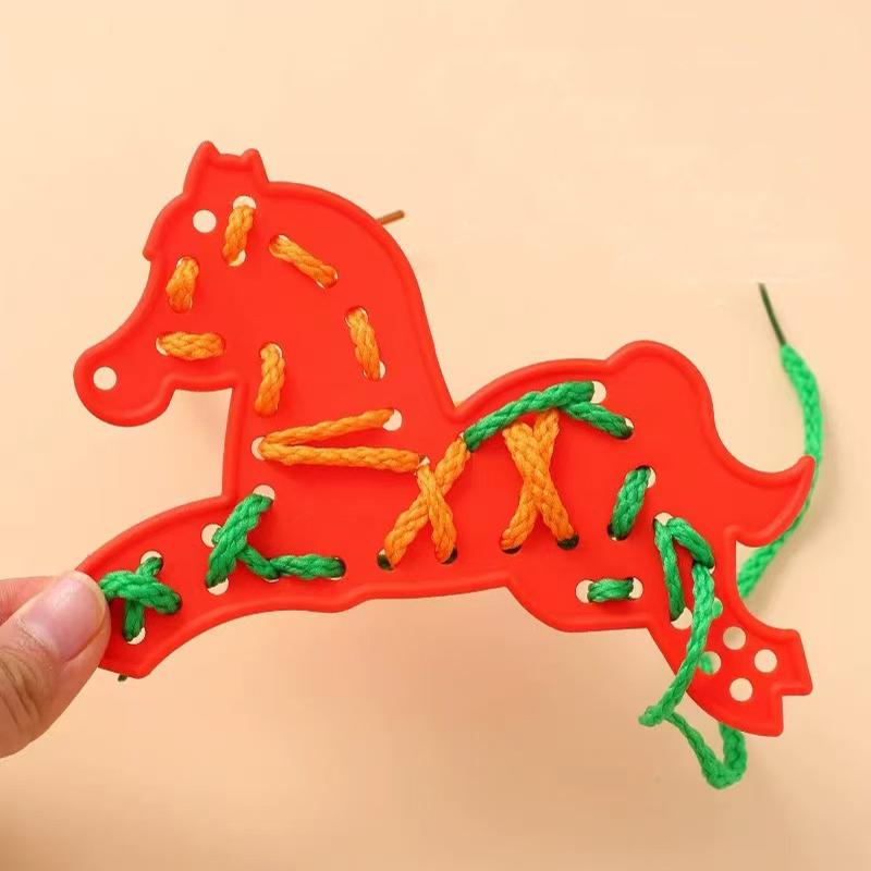 Montessori Sensorisches Spielzeug Frühes Lernen Grundlegende Lebenskompetenzen Beschäftigungsbrett Kinder Schnüren Einfädelspiel Pädagogische Geschenke