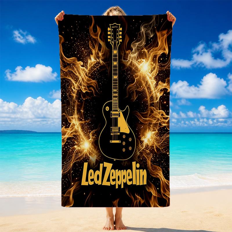 Пляжное полотенце из микрофибры с принтом Led Zeppelin Песок?Прочное Легкое Полотенце для Плавания, Уличных Путешествий