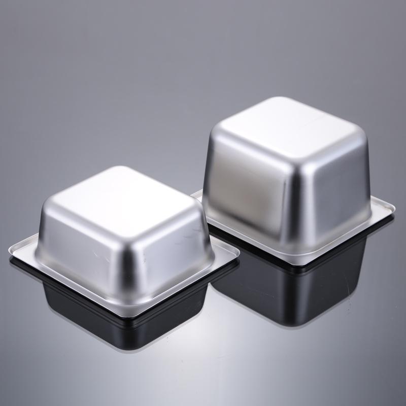 Stainless Steel Rectangular and Square Pans, Plates, Seasoning Boxes, Ice Cream, Jam, Powder, and Milk Tea Containers