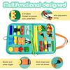 Busy Board, 20-in-1 Montessori Toy Motor Skills Toy for Dressing Skills, Educational Sensory Toddler Toy, Activity Board for Airplane Car Travel