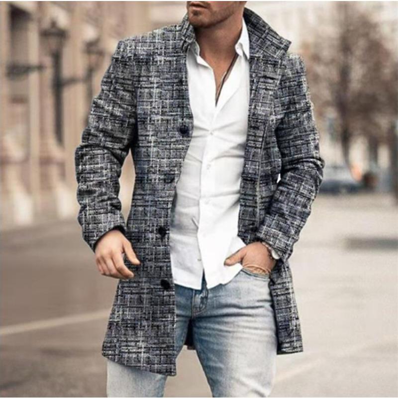 Nizi Men's Coat Medium and Long Woolen Coat