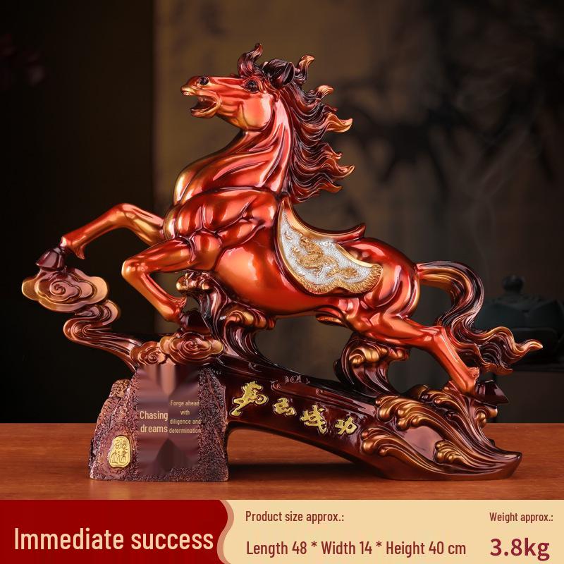 Success Wealth Horse Figurine - Zodiac Horse for Office Desktop or Wine Cabinet Decoration, Perfect Housewarming or Opening Gift