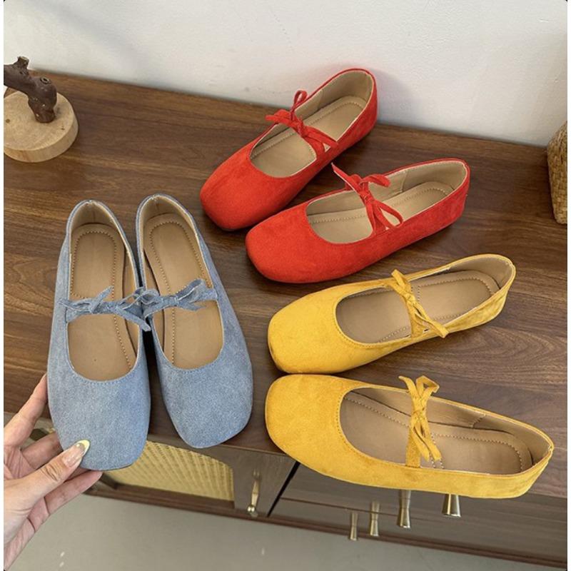 Mode Frühling Herbst Damen Schleife Ballerinas Runde Zehenpartie Flach Slipper Damen Freizeit Ballett Schuhe Elegant Kleiderschuhe