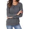 Women's  Long-Sleeved  Pleated Casual Stretch Tunic Top Shirts Spring