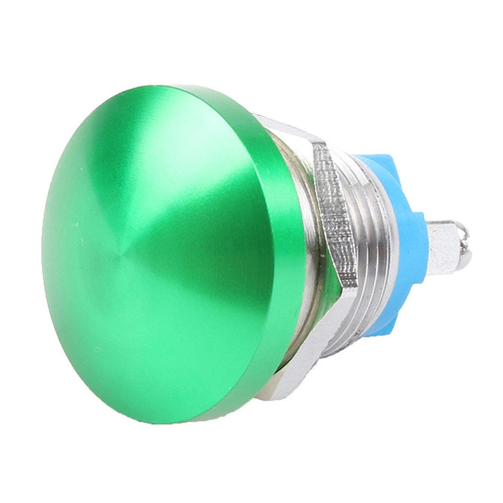 

22mm Metal Push Button Switch 1NO Momentary Self-reset Mushroom Head Screw Feet зелений