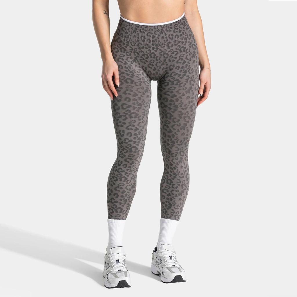 Pantaloni da Yoga Stampa Leopardo da Donna Vita Alta Senza Cuciture Controllo Pancia Leggings Fitness per Corsa e Palestra