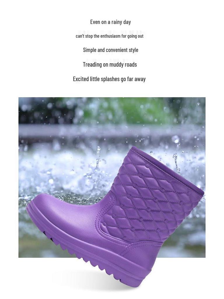 Botas de Neve de EVA Impermeáveis com Forro de Pelúcia: Novo Estilo, Espesso, Antiderrapante, Quente, Sapatos de Inverno