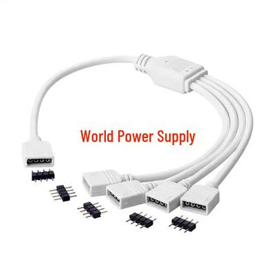 Seven-Color RGB LED Light Strip Splitter Cable - 1-to-4 Solderless Connector