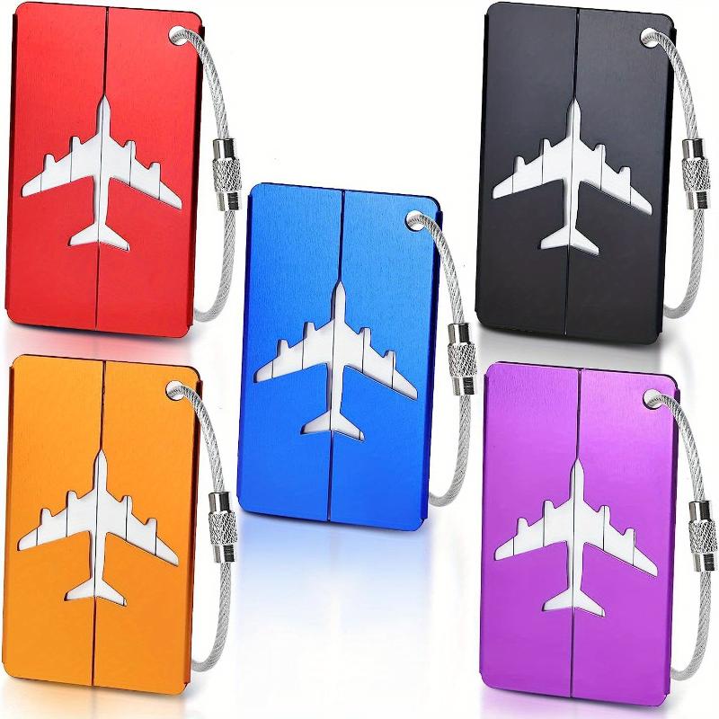 Aluminum Luggage Tag Anti-theft Steel Ring Durable ID Marker for Travel Suitcase Duffel Bag Backpack