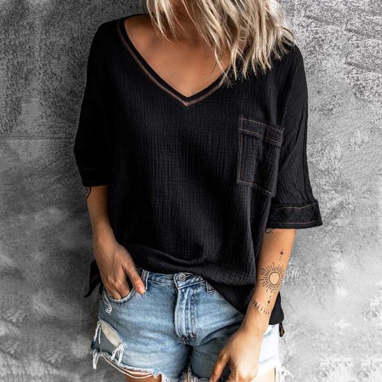 

Футболка элегантная, поглощающая пот, легкие повседневные летние топы для взрослых с карманом, подарок для девочек