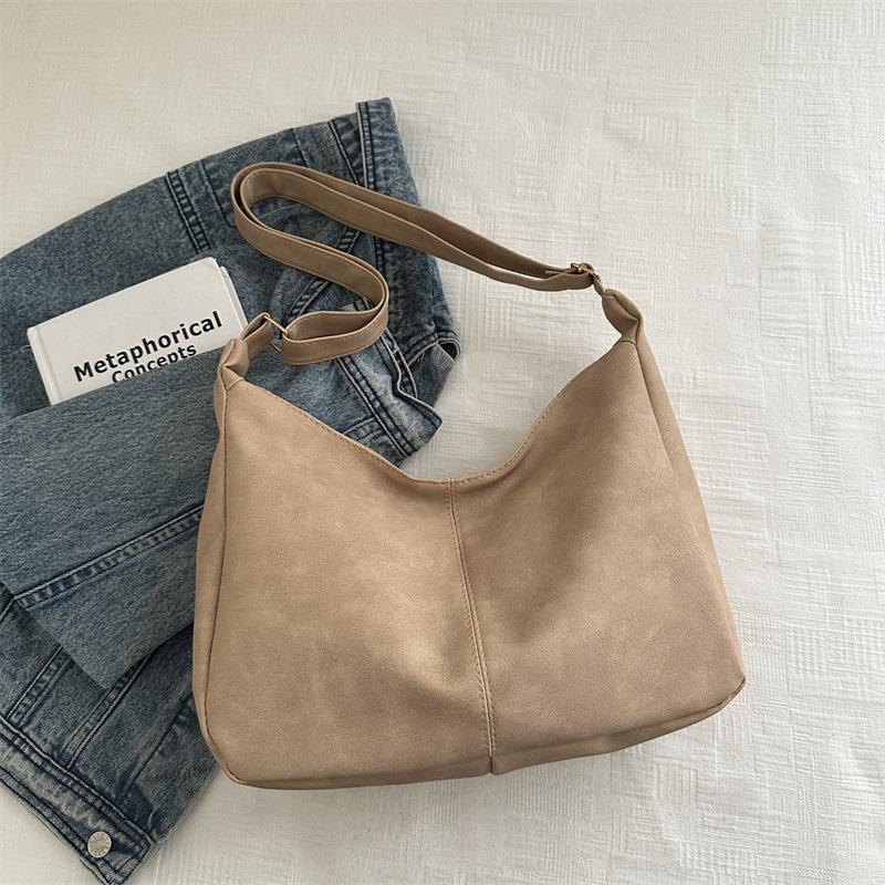

Большая вместимость модная мягкая поверхность повседневная личность иностранный стиль однотонная повседневная сумка через плечо для женщин хаки