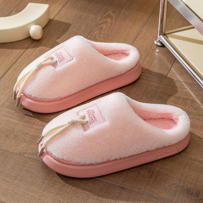 Cotton slippers home autumn and winter cartoon cotton shoes shoes warm plush thick soled plush couple cotton mop