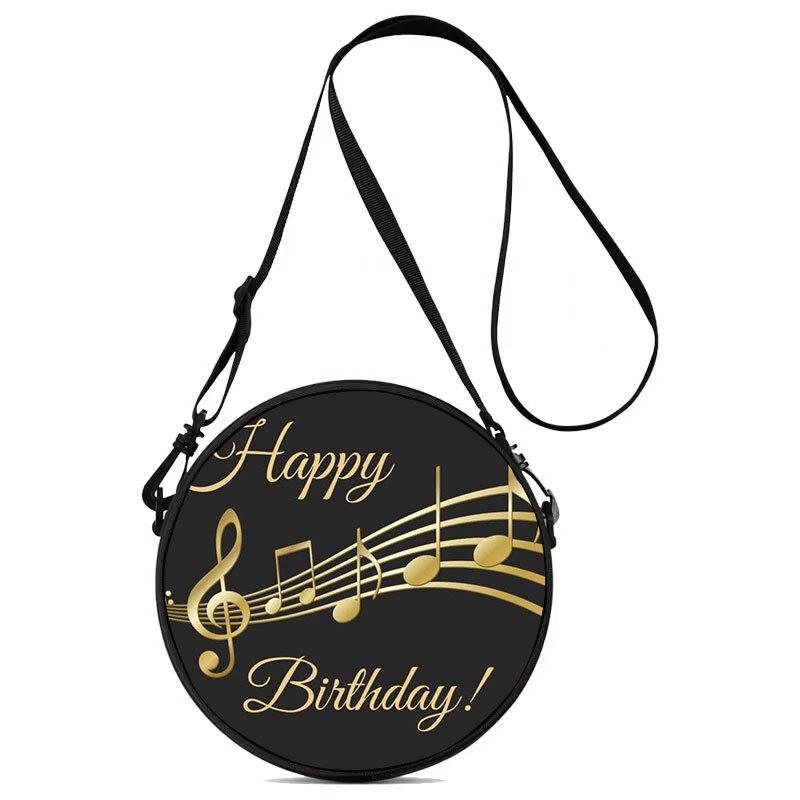 Women'S Personalized Vinyl Record Small Round Bag Can Be Carried And Carried Polyester Multi-Functional Cosmetic Bag Storage Bag