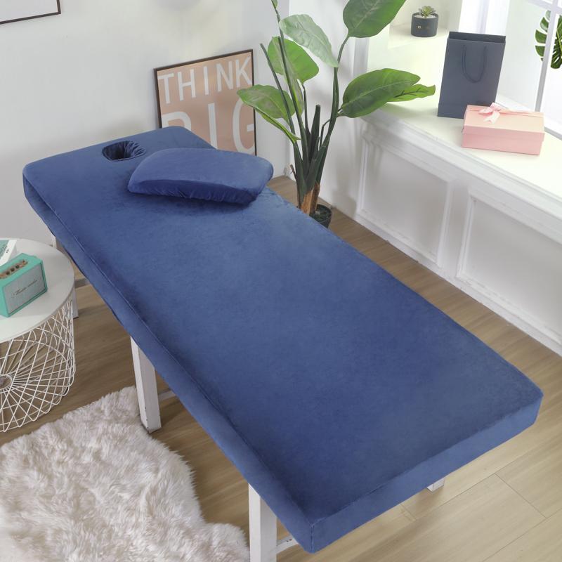Crystal Velvet Thick Bed Cover Simple Beauty Bed Covers Massage Bed Cover for Hospital Hotel Beauty Salon with Open Hole