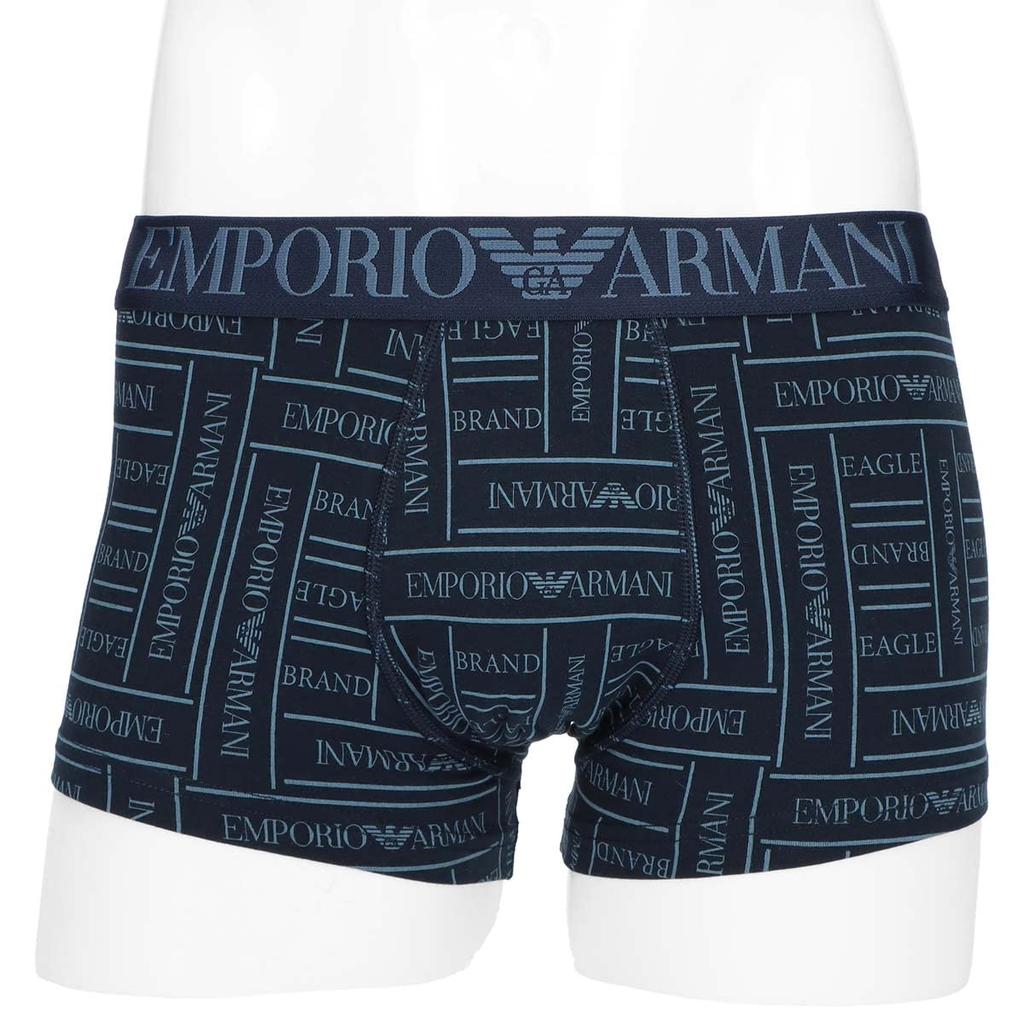 Emporio Armani Men's EAGLE BRAND LOGO Boxer Shorts (54075080) (EU Size Small, 98. Black)