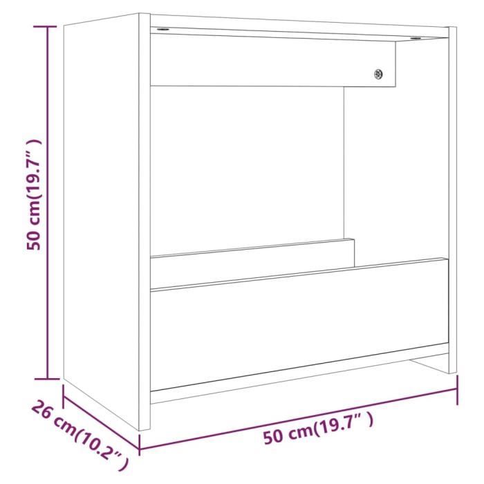 VidaXL Table d'appoint Chêne fumé 50x26x50 cm Bois d'ingénierie 826629