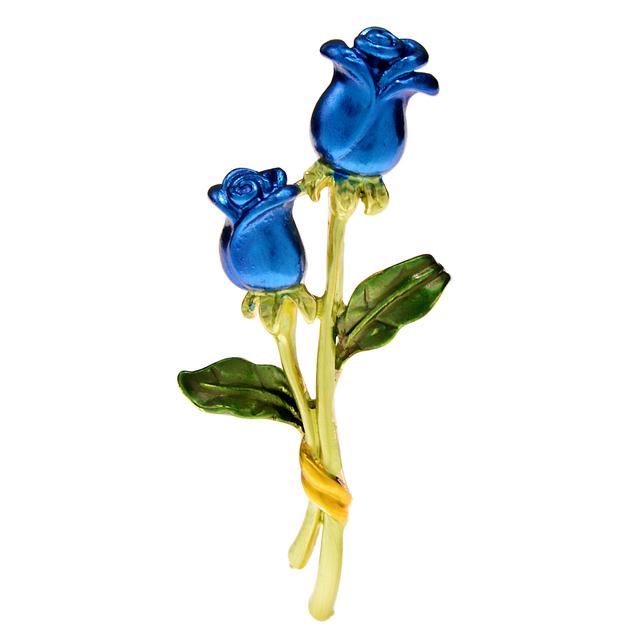 Enamel Rose Flower Brooches For Women Trendy Alloy Material Cheap Jewelry Wedding Pin 2 Colors Available Gift