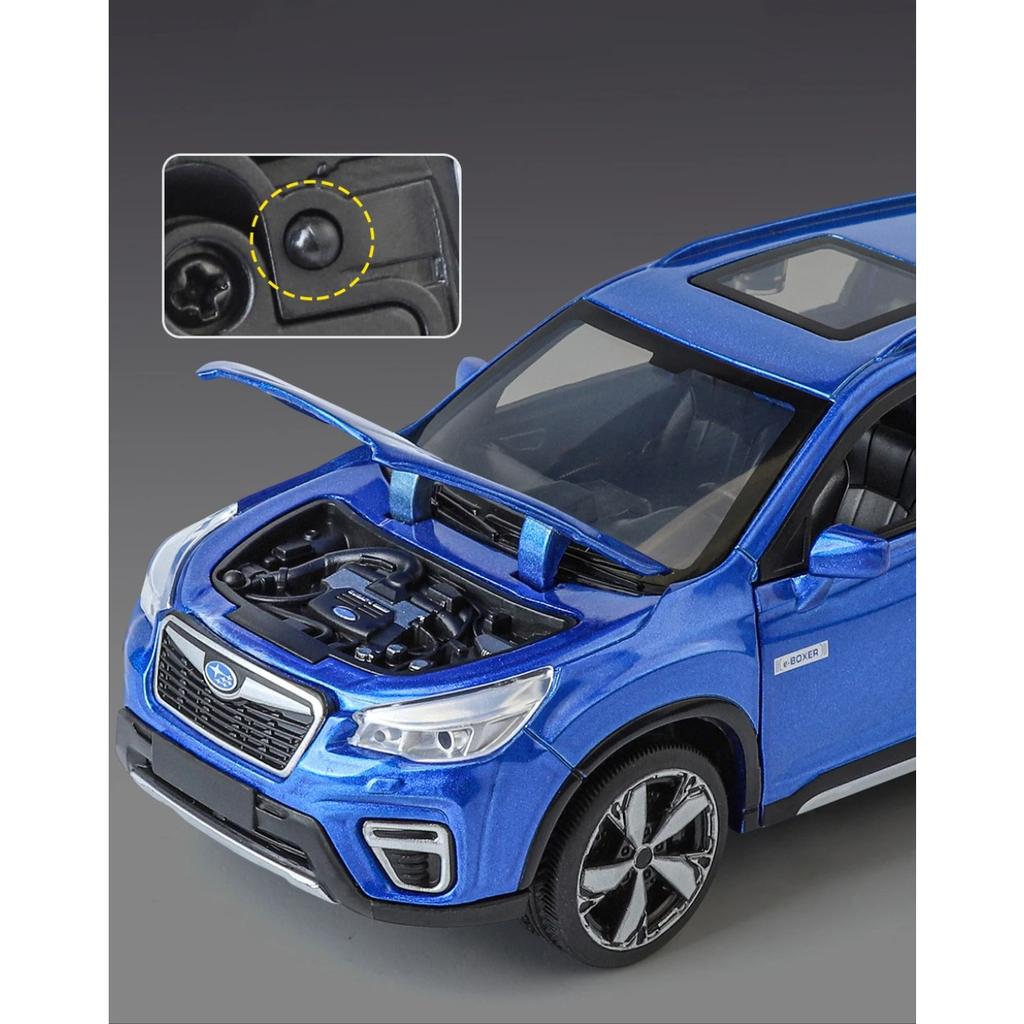 1/30 Subaru Forester SUV Alloy Muscle Car Model Sound and Light Pull Back Children's Toy Collectibles Birthday Gift