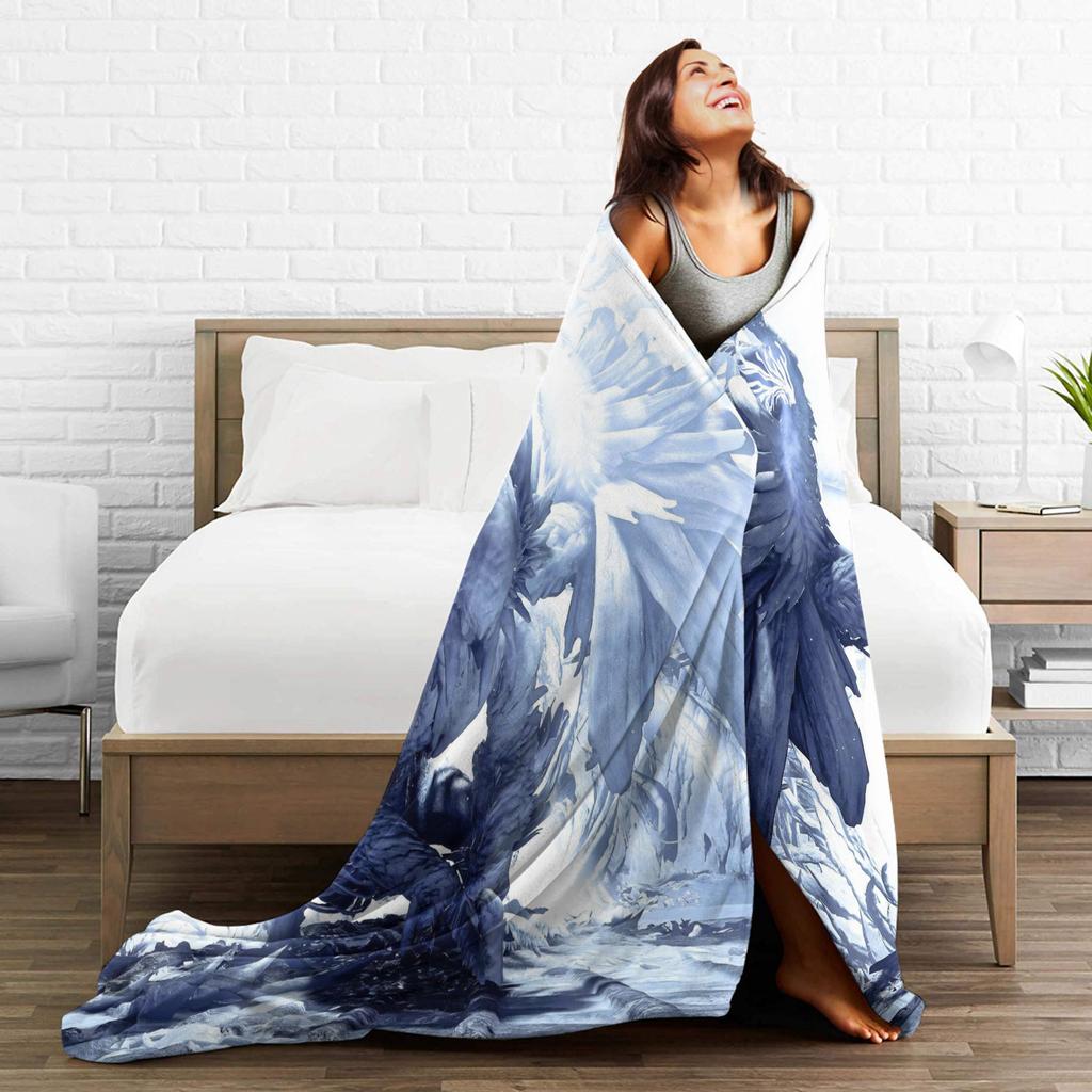 Monster Hunter Wilds Zoh Shia Knitted Fashion Blanket Game Fleece Throw Fashion Blankets Bedding Couch Decoration Soft Warm Bedspread Portab