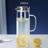 Jarra Minimalista de Vidrio de Borosilicato 1L/1.2L/1.5L Resistente al Calor con Filtro Extraíble para Servir Bebidas Frías y Calientes en Casa