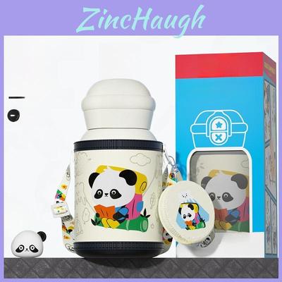Süße Panda Kinder Thermosflasche mit Strohhalm für Outdoor-Reisen und die Schule