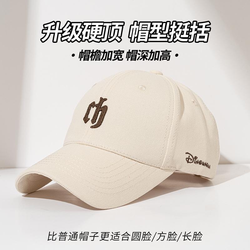 Hard top baseball cap women's enlarged and deepened head circumference peaked cap men's face small wide brim hat summer