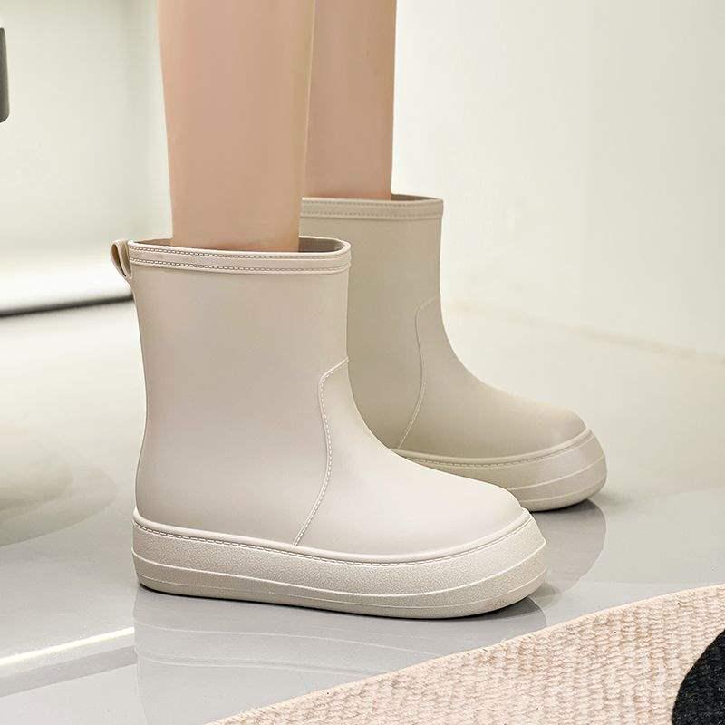 

Женские флисовые дождевые сапоги до середины икры - Нескользящие, износостойкие, с мягкой подошвой, универсальные, водонепроницаемые. Size 36/37