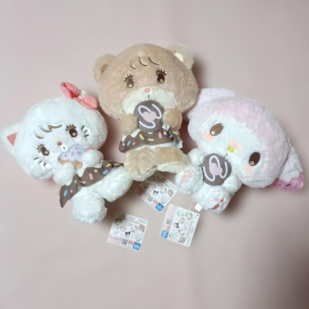Mikko x Sanrio donut design BIG stuffed toy set of 3