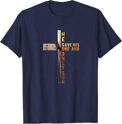 Easter Cross He Is Risen Jesus Christian Unisex Women TShirt Christian Cross Bible John 316 Reflection 0L3Q48 Saying Tee Novelty