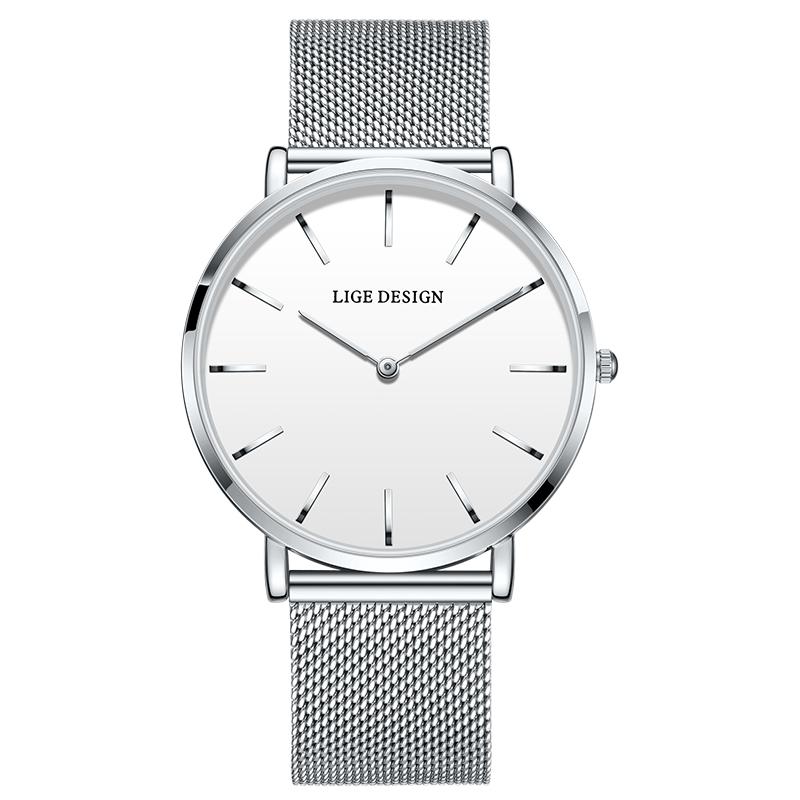 LIGE NEW TOP Elegant Women's Watches Fashion Simple Ladies Watches Quartz Waterproof Watches for Women Relogio Feminino+BOX