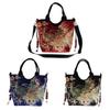 Handmade Retro Peacock Embroidery Bag with Zipper Woman Handbag Shoulder Bag