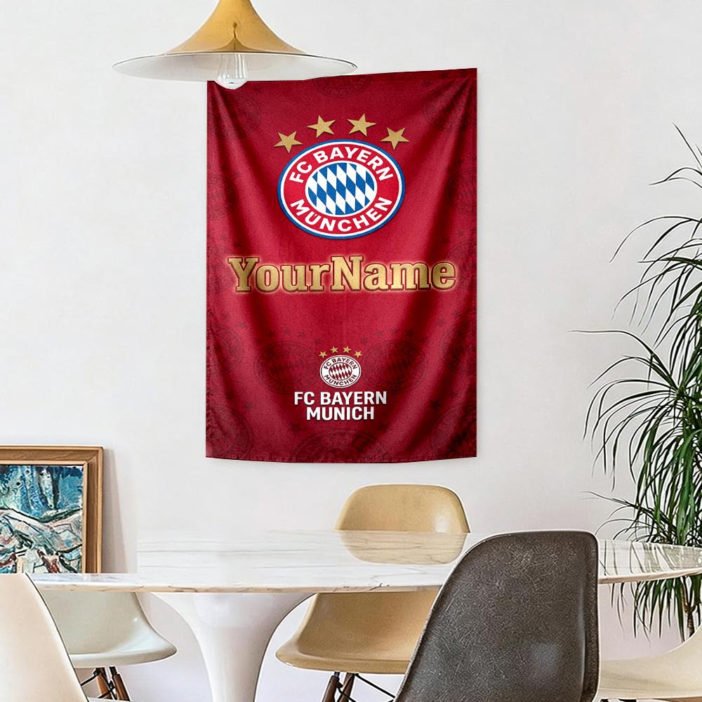 Bayern Munich Custom Your Name Wall Decor Tapestry Art For Pet Memorial Birthdaywedding Party Backdrop Family Gift