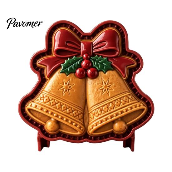 Kitchen Gifts for Bakers Christmas Mini Pie Mold, 3D Relief Embossed Hand Baking Gadgets Reusable DIY Dough Press Mold Holiday Party Molds
