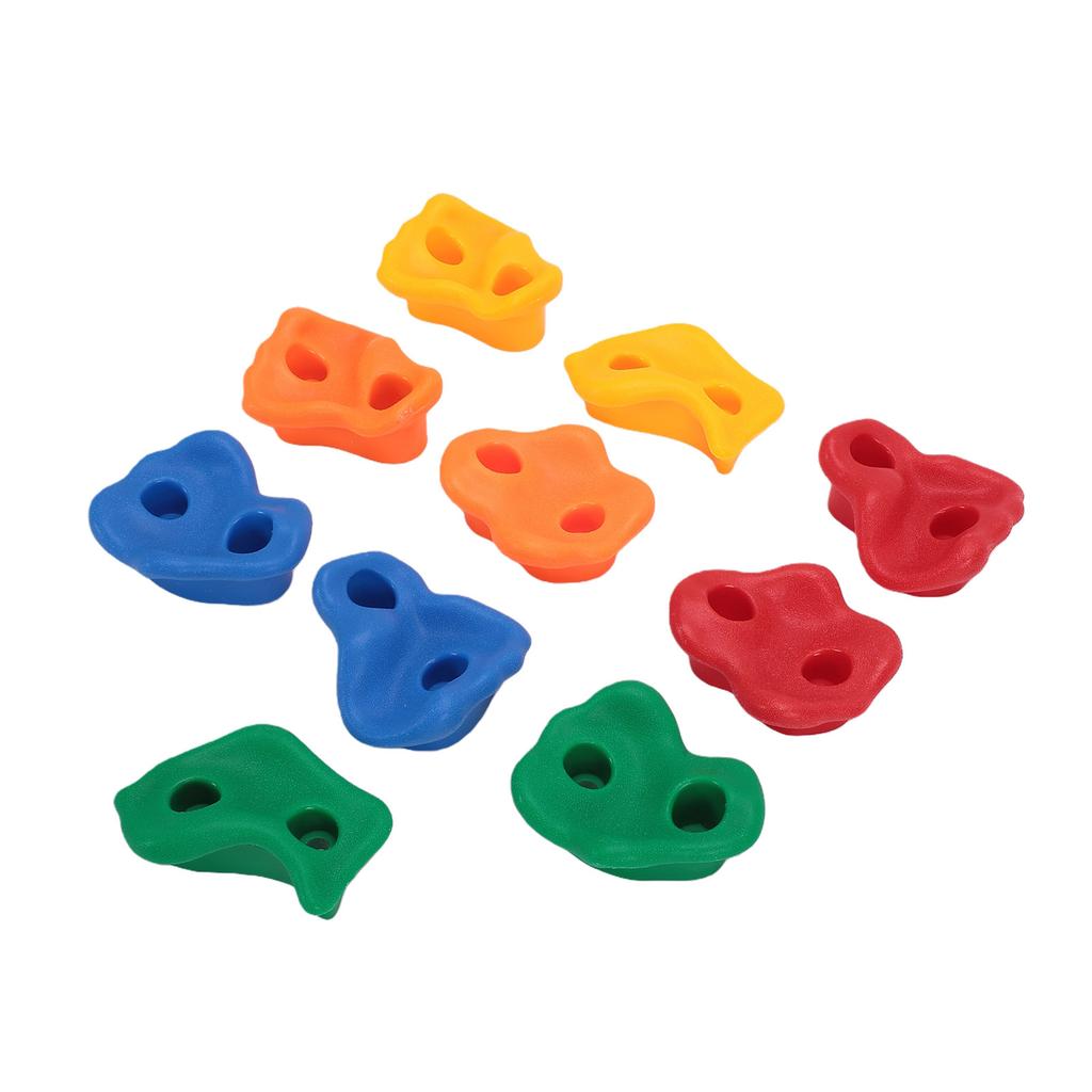 Rock Climbing Holds Outdoor Climbing Wall Holds Plastic Colorful Grips for Backyard Playground 10 PCS + Screws