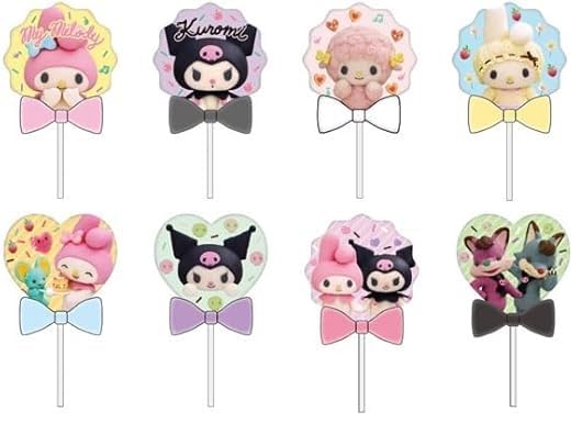 

[Ensky] Акриловые брелоки в форме конфет из сериала Netflix My Melody & Kuromi , Коробка из 8 штук