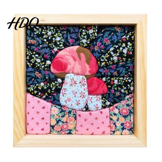 Japanese Fabric Craft No-Sew Art Kit DIY Mosaic Kits for Adults Beginners Quilted Wall Intricate with Frame & Tools Kits Gifts Housewarming