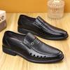 Herrenschuhe Gummi Weiche Sohle Rutschfest Rindsleder Schuhe Leder Atmungsaktiv Lochschuhe Herren Formal Herren Lederschuhe