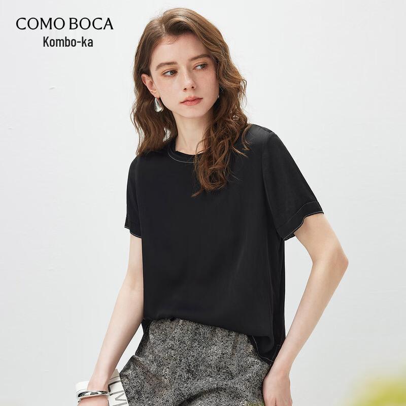 Women s Short Sleeve Silk Blend Knit T-Shirt 2XL