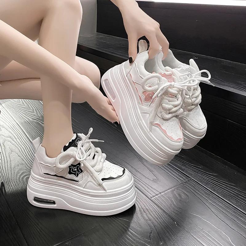 Модные кроссовки на высокой платформе 8 см — фото 5