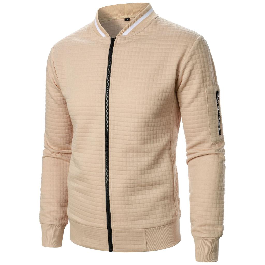 Spring Autumn Mens Long Sleeve Zipper Jacket Stand Up Coats Sport Outdoor Sweatwear Winter Warm Baseball Collar Sweatshirts