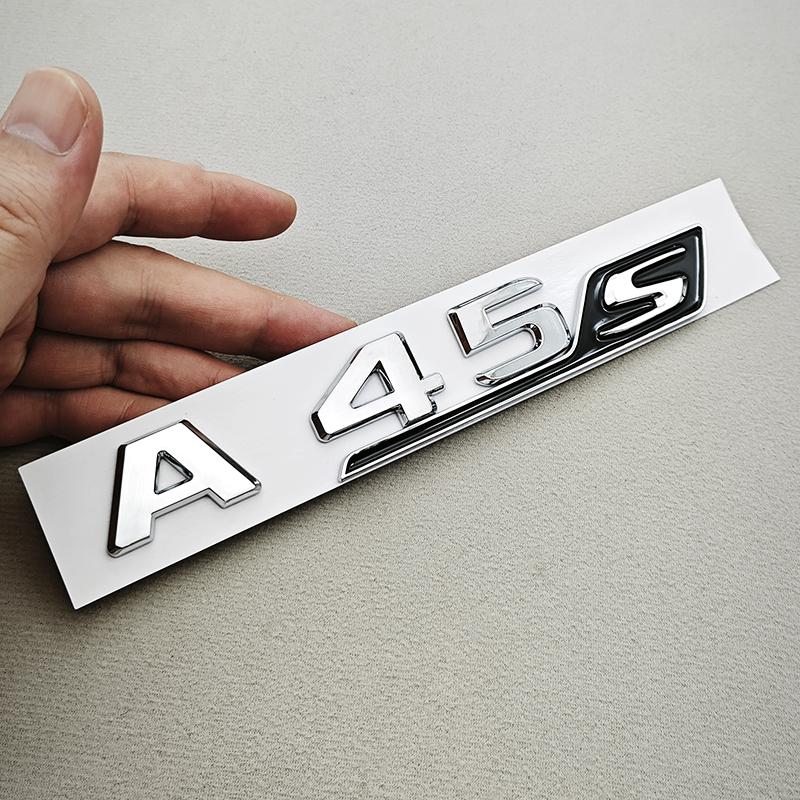 3D ABS Car Letters A45S A45 Logo Rear Trunk Badge Emblem Decals For Mercedes Benz AMG A45 A45S Car Sticker Auto Accessories