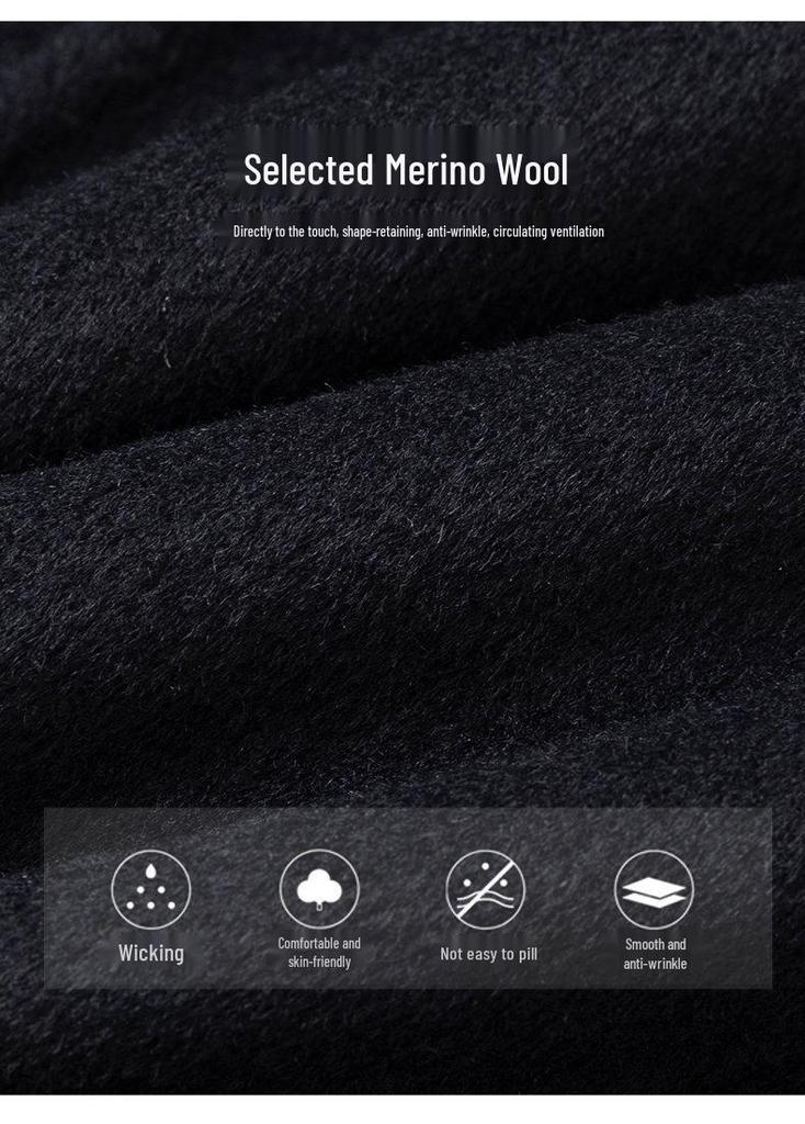 Men's Premium Double-Faced Wool Coat with Detachable Down Liner - Slim Business Windbreaker Jacket