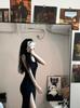 Suspender Dress Women's New Summer Temperament Slim Fit Pure Desire Spice Girl Inside with Hip Skirt Split Fork Long Skirt Tail Goods
