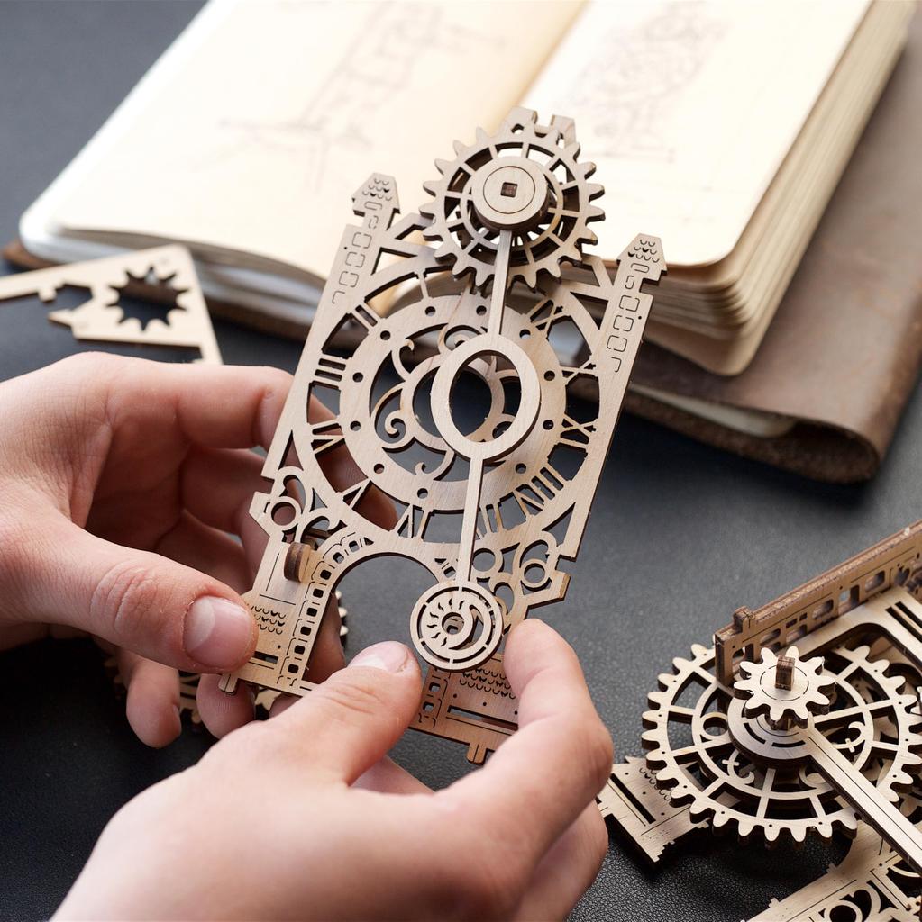 Ugears Old Clock Tower Wooden Puzzle Craft Model No Glue or Tools Required Easy for Adults and Men - -